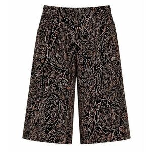 Susan Graver Boho Gaucho Pants Womens Size L Cropped Palazzo Paisley Wide Leg